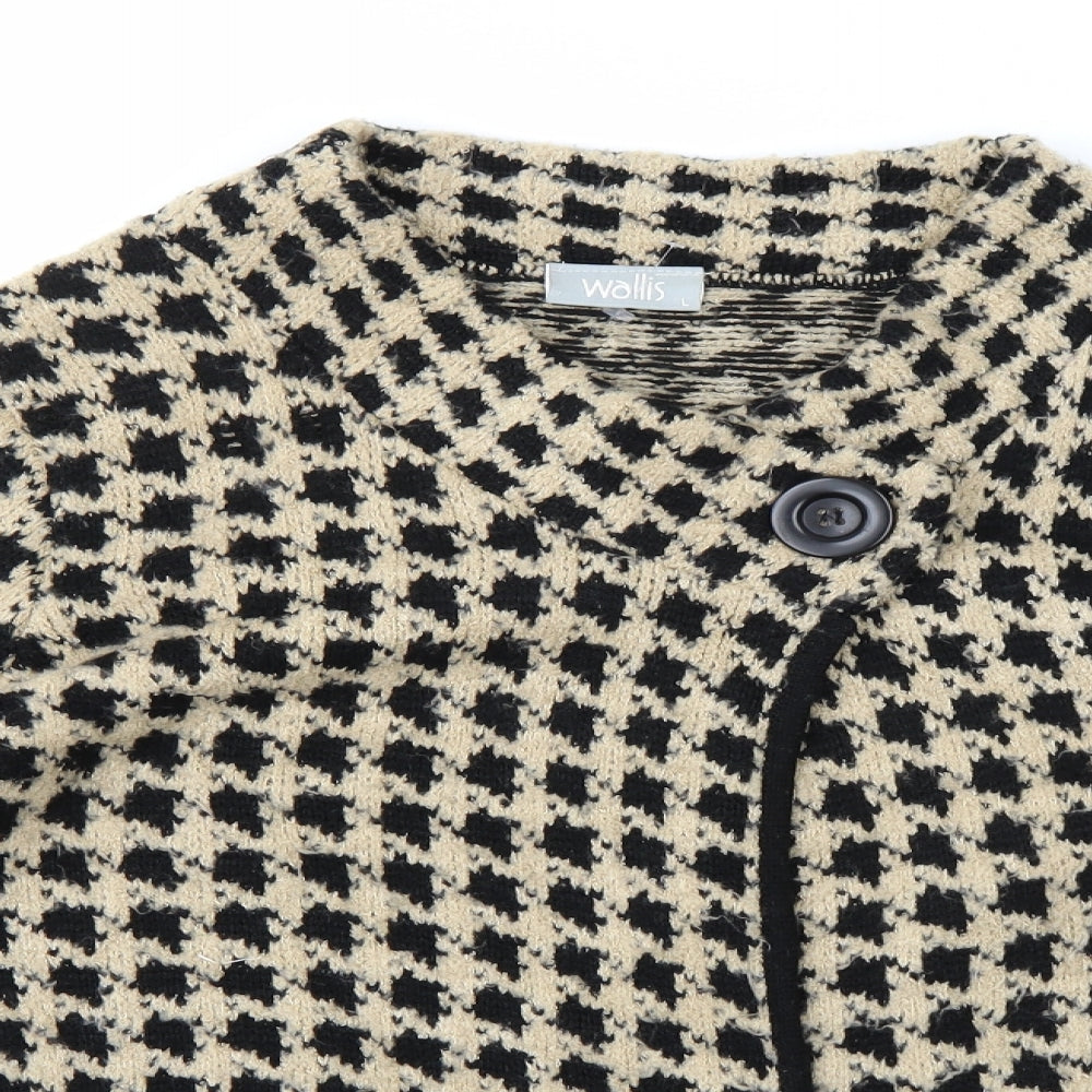Wallis Womens Brown Check Knit Cardigan Jumper Size L