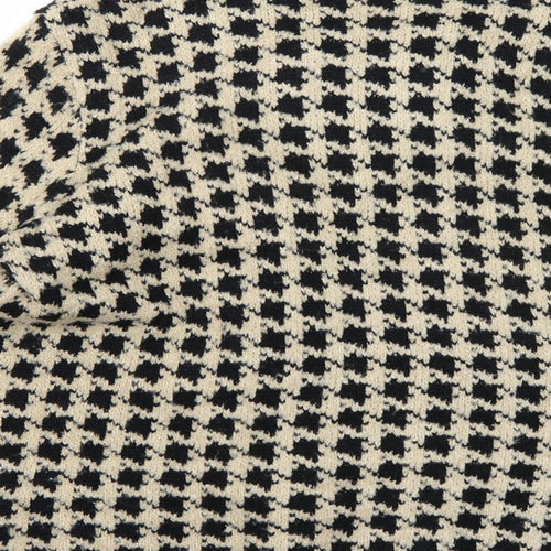 Wallis Womens Brown Check Knit Cardigan Jumper Size L