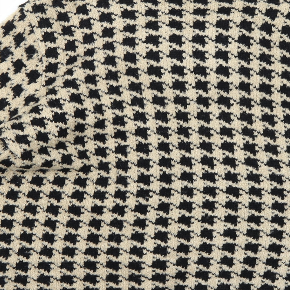 Wallis Womens Brown Check Knit Cardigan Jumper Size L