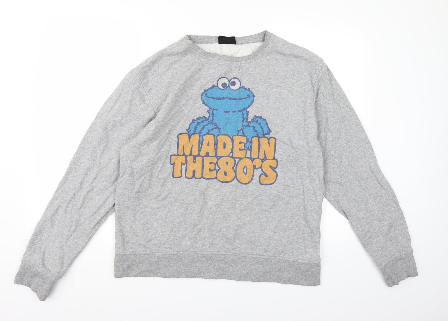Urban Spirit Womens Grey  Jersey Pullover Sweatshirt Size L  - Cookie Monster