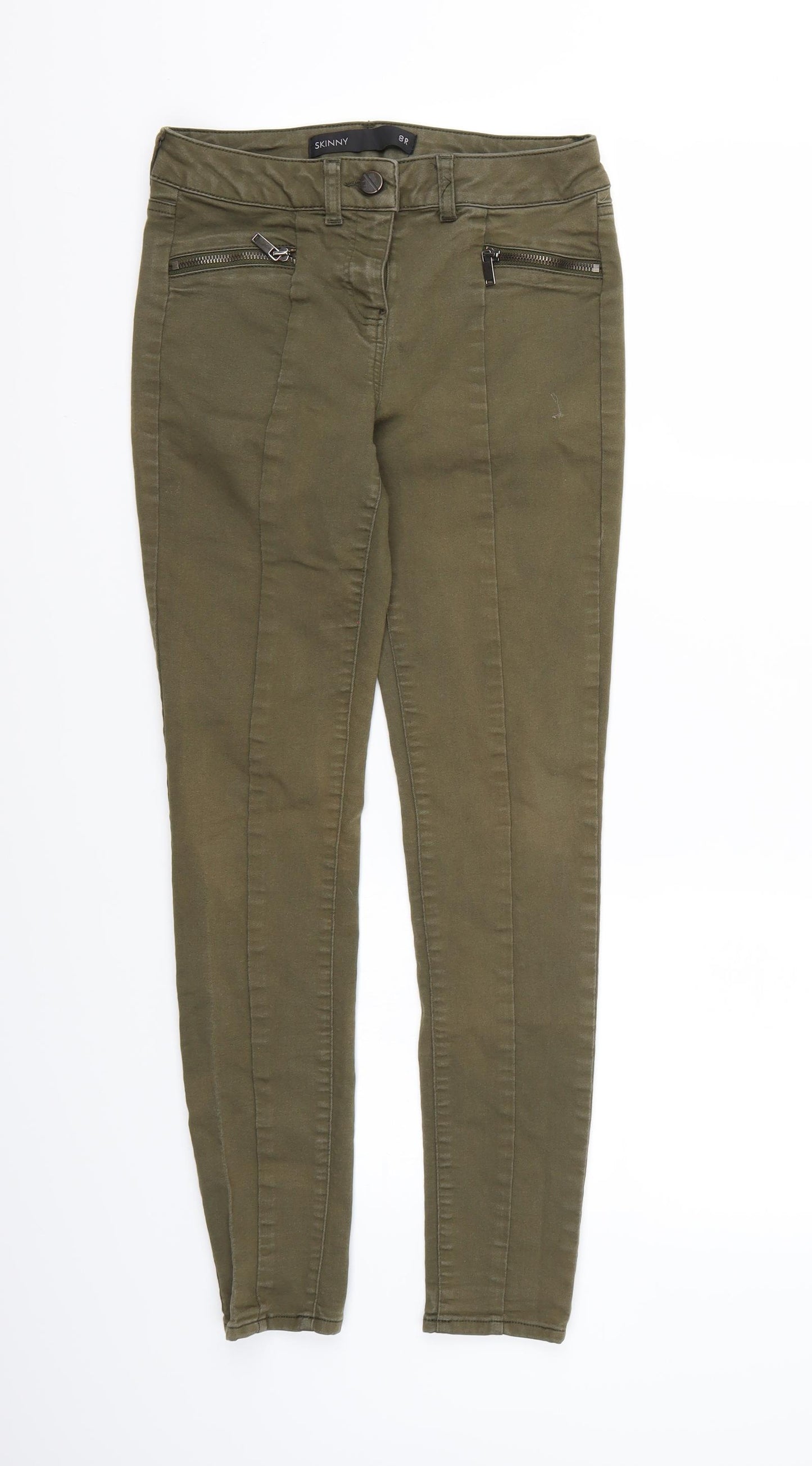 NEXT Womens Green  Denim Skinny Jeans Size 8 L27 in