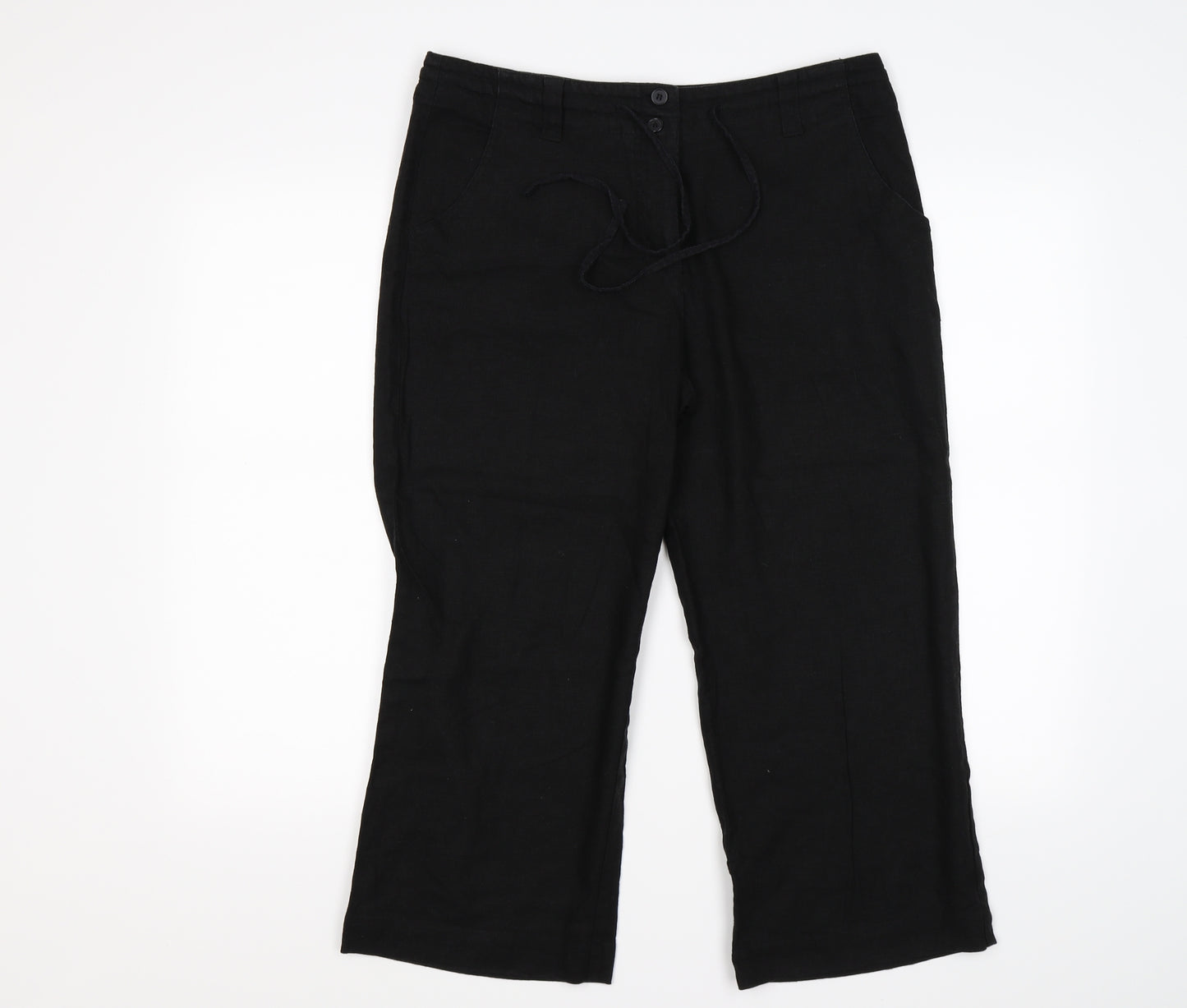 xe Womens Black   Cropped Trousers Size 14 L21 in