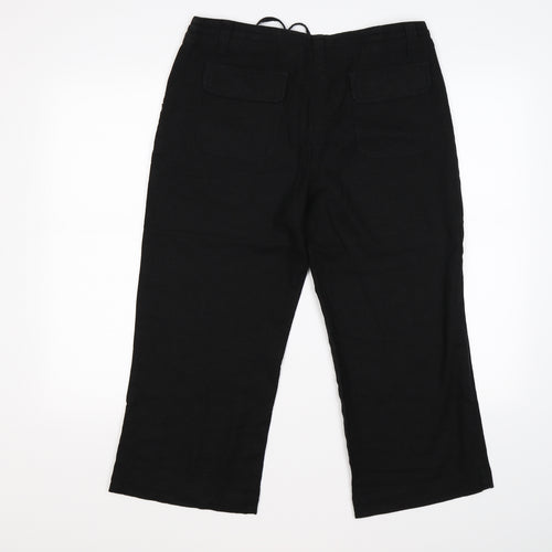 xe Womens Black   Cropped Trousers Size 14 L21 in