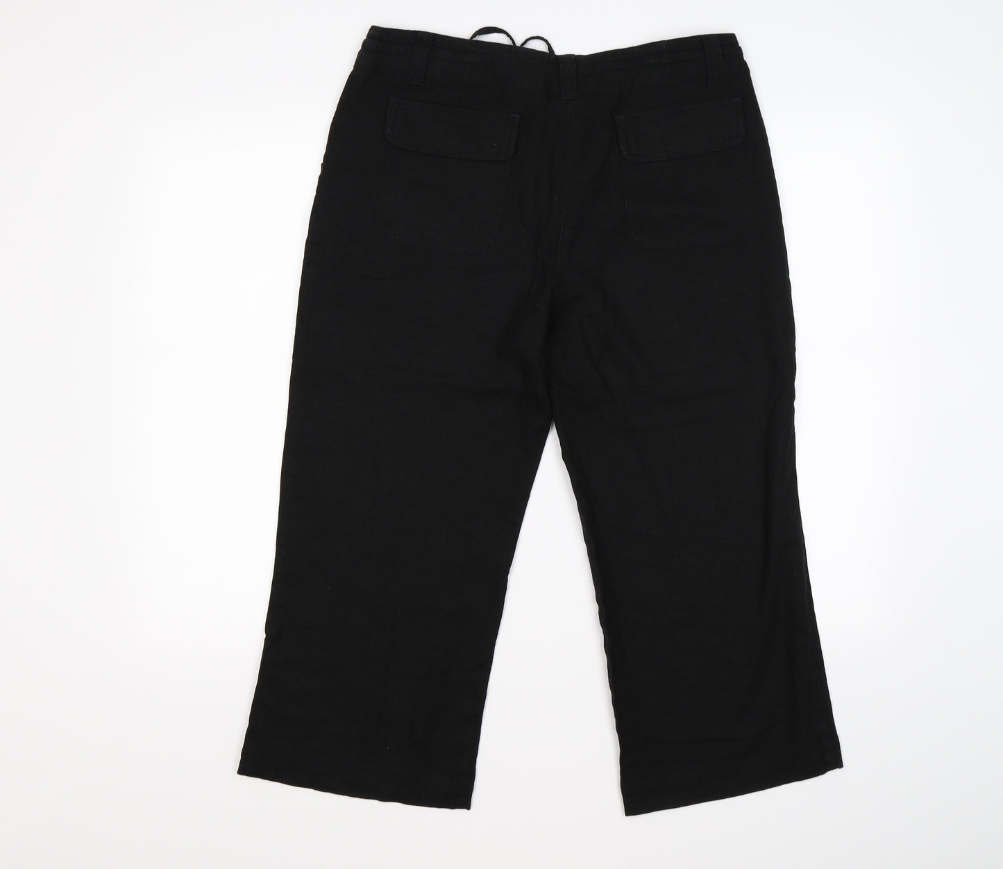xe Womens Black   Cropped Trousers Size 14 L21 in