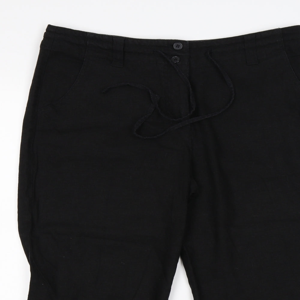 xe Womens Black   Cropped Trousers Size 14 L21 in