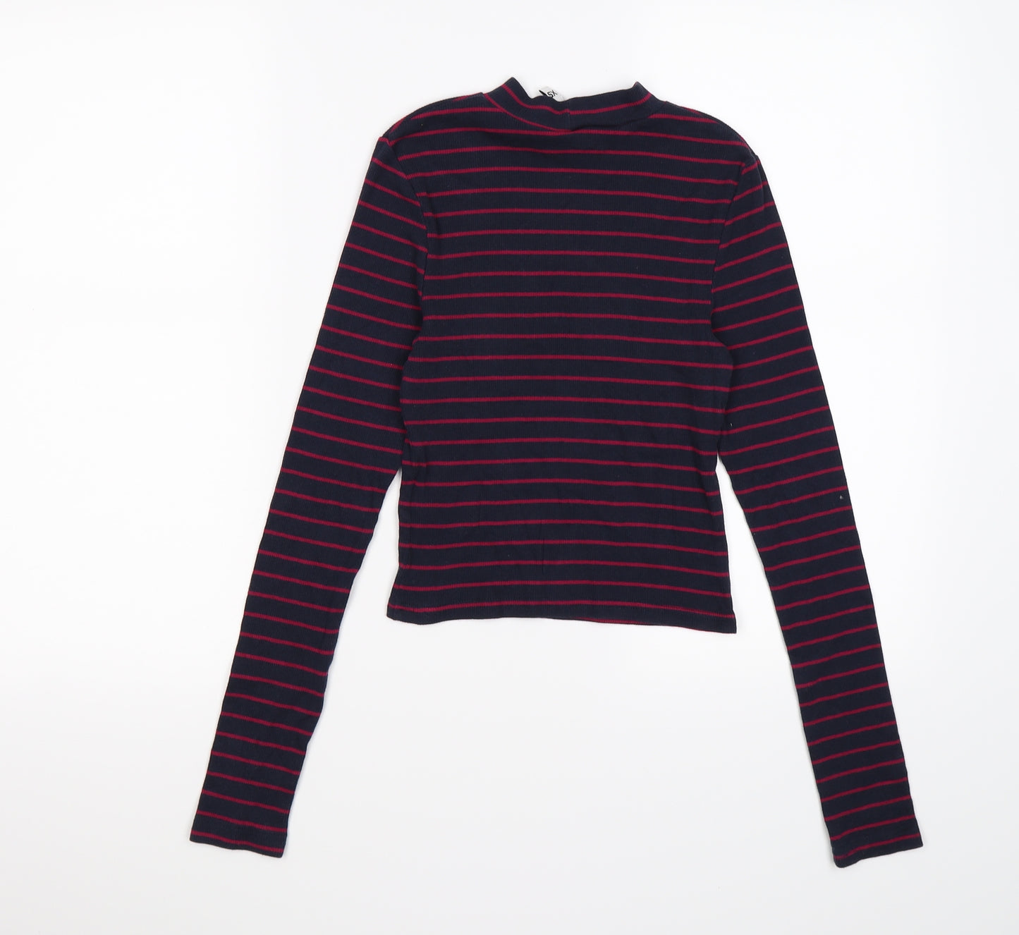 Divided Womens Blue Striped Knit Pullover Jumper Size XS