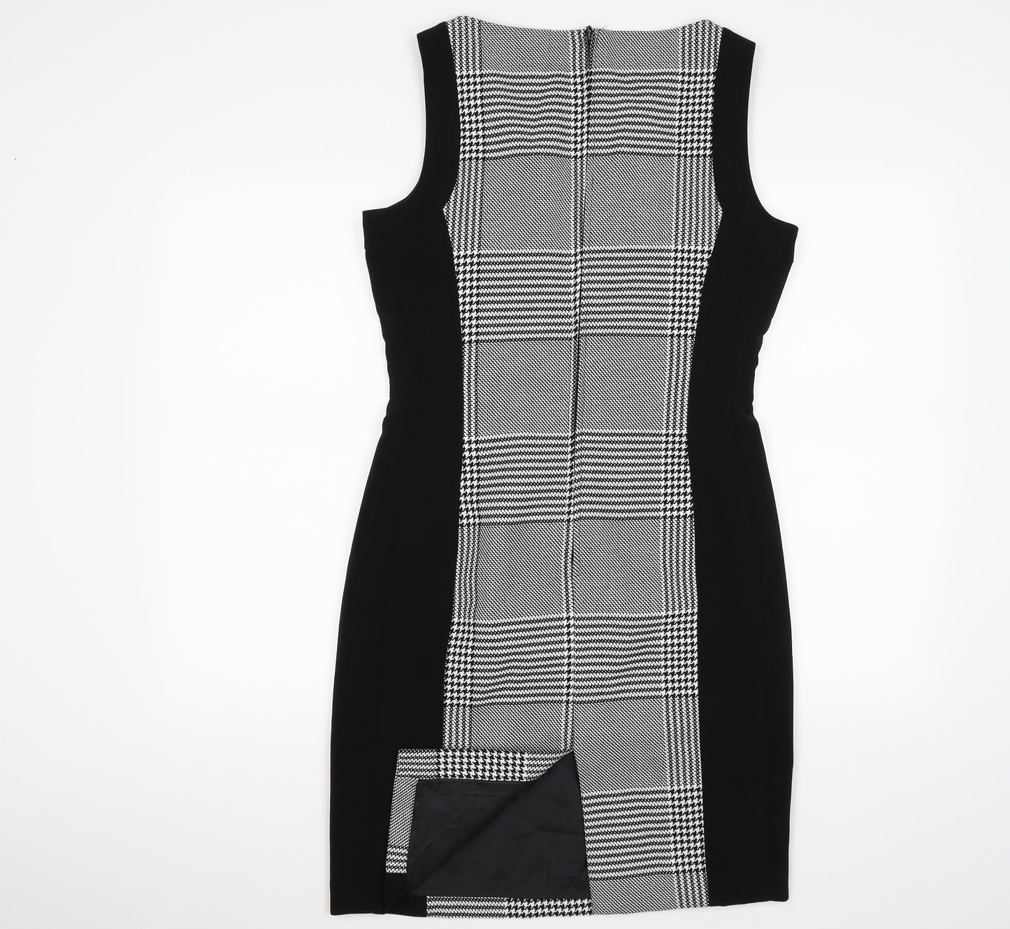 H&M Womens Black Check Knit Shift  Size M