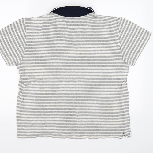 Peacocks Mens Beige Striped   Polo Size L