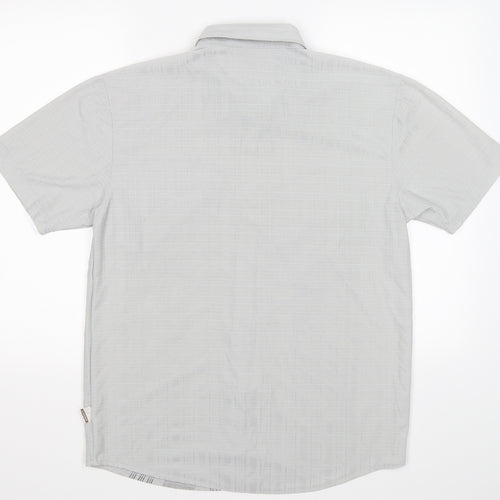 GREEN-g Mens Grey Check   Button-Up Size L
