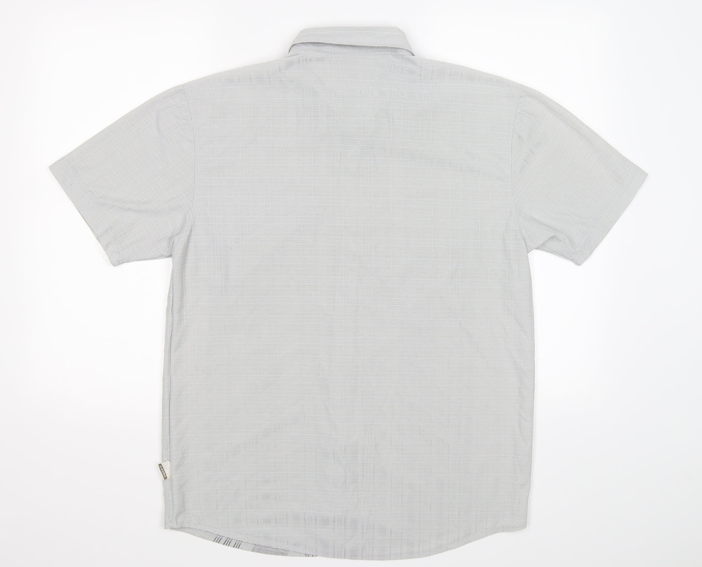 GREEN-g Mens Grey Check   Button-Up Size L