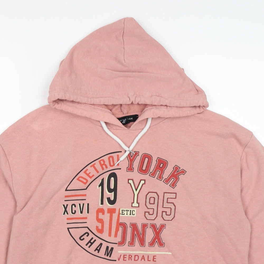 New Look Womens Pink  Jersey Pullover Hoodie Size 12  - DETROIT ny