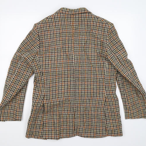 Dunn & Co Mens Beige Houndstooth Tweed Jacket Blazer Size 40  - MADE IN GREAT BRITAIN