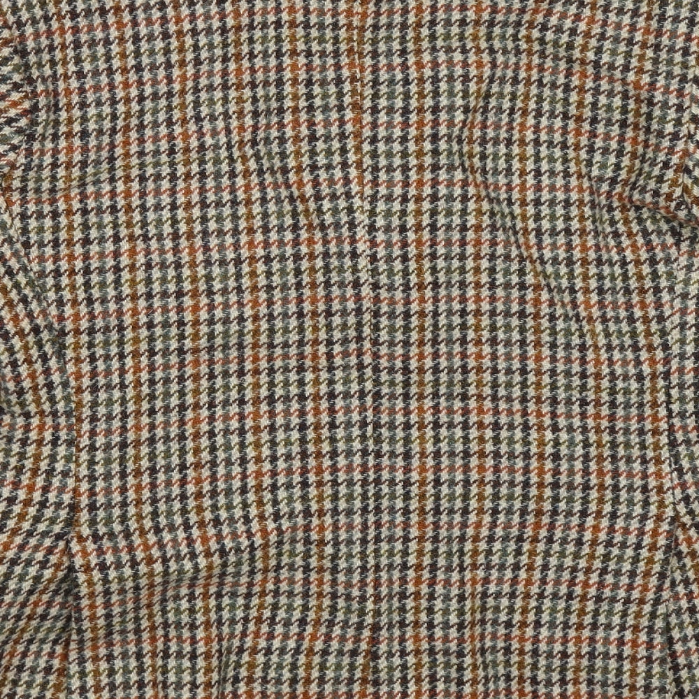 Dunn & Co Mens Beige Houndstooth Tweed Jacket Blazer Size 40  - MADE IN GREAT BRITAIN