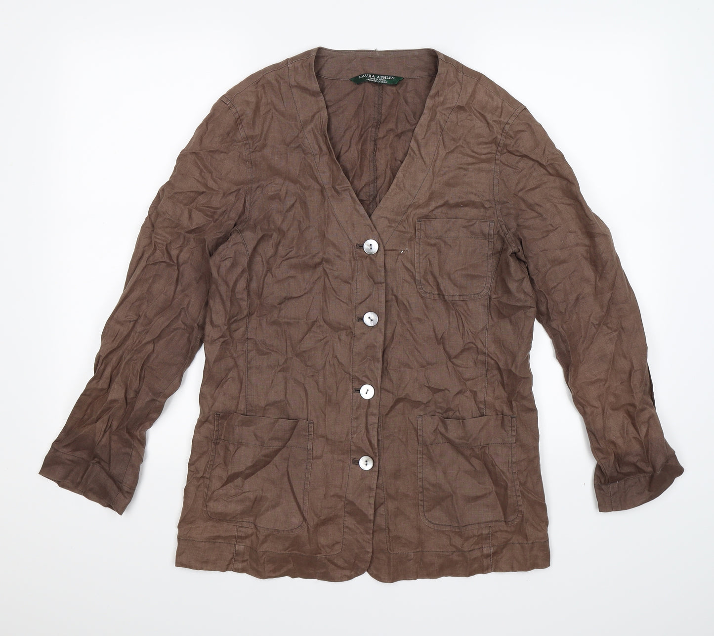 LAURA ASH;EY Womens Brown   Basic Blouse Size 10