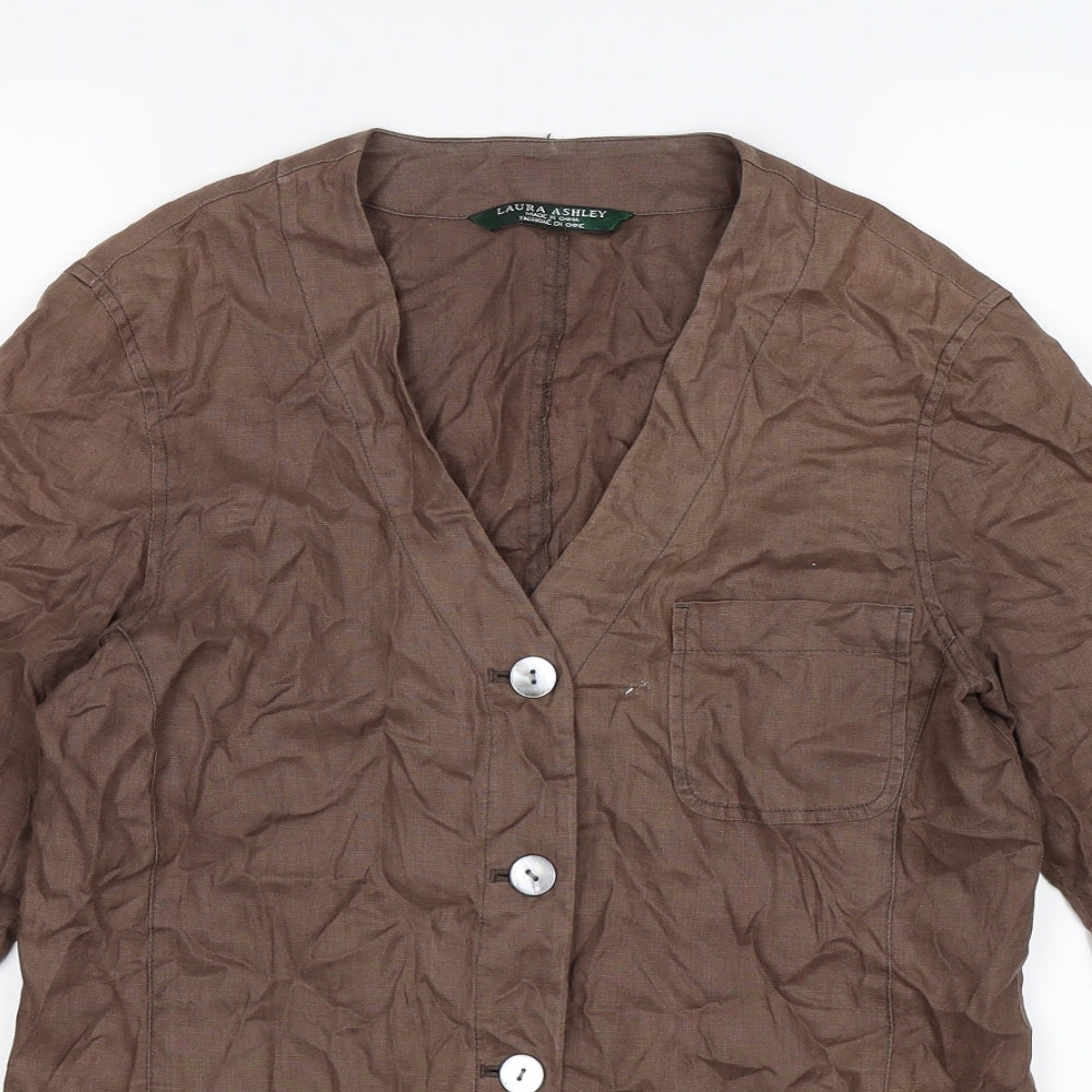 LAURA ASH;EY Womens Brown   Basic Blouse Size 10