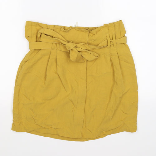 Kimchi Blue Womens Yellow  Satin Peasant Skirt Size L