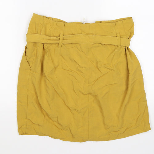 Kimchi Blue Womens Yellow  Satin Peasant Skirt Size L