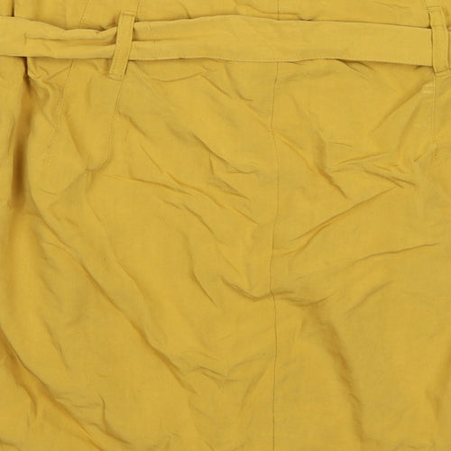 Kimchi Blue Womens Yellow  Satin Peasant Skirt Size L