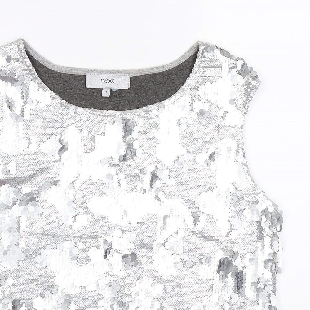 NEXT Womens Silver Polka Dot  Basic Tank Size 8
