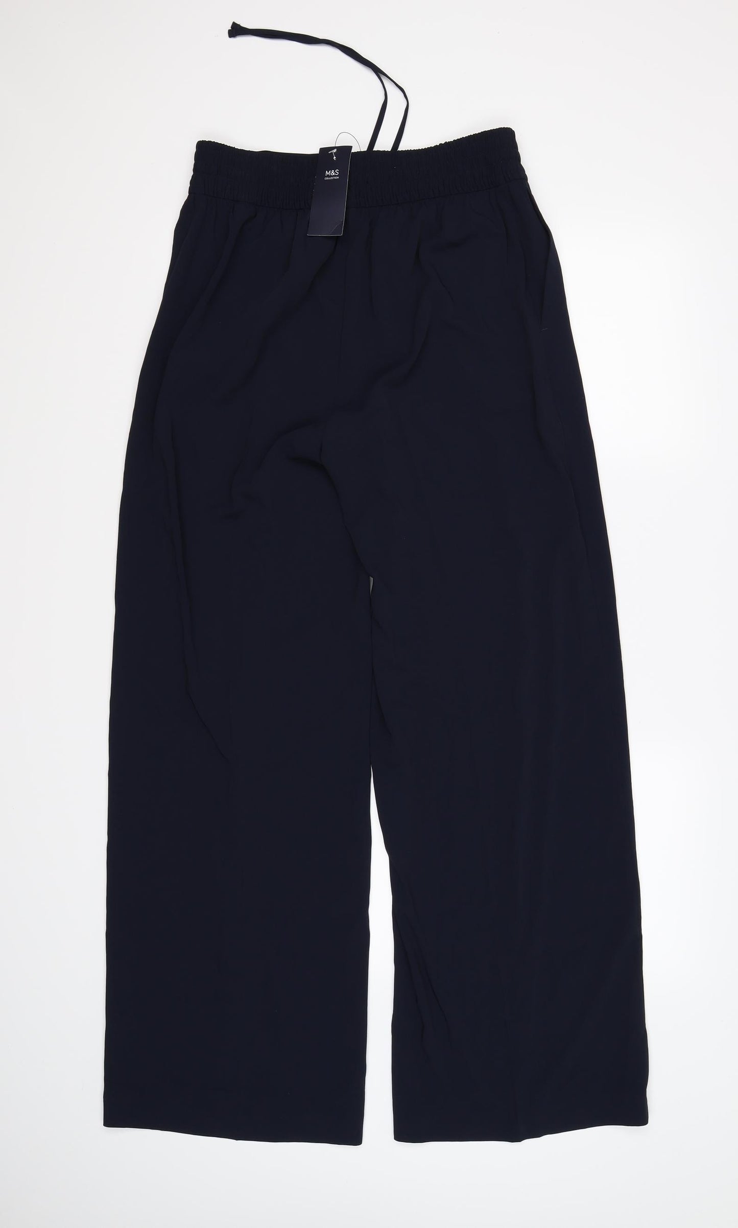 Marks and Spencer Womens Blue  Chiffon Trousers  Size 10 L31 in - LONG LEG