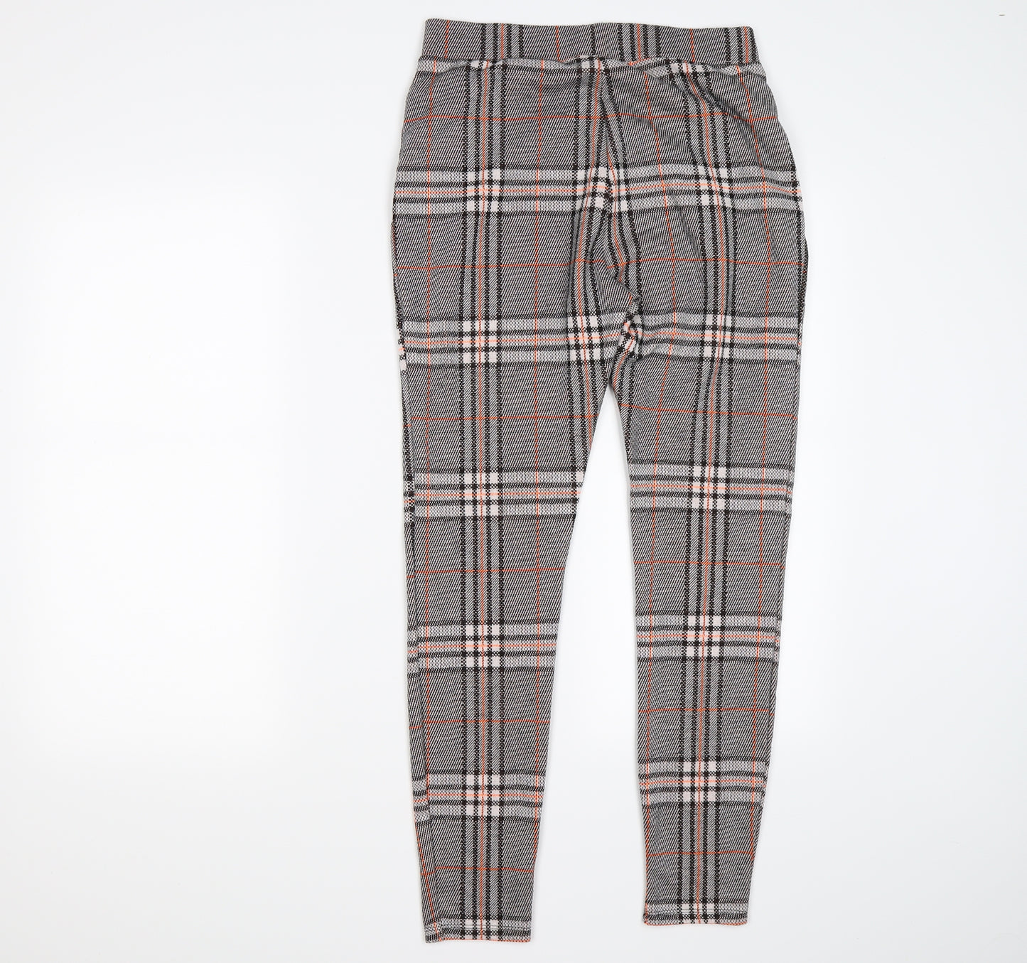 TU Womens Grey Check Knit Capri Leggings Size 10 L26 in