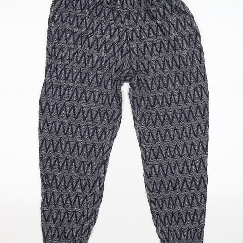 H&M Womens Blue Geometric  Jogger Trousers Size S L23 in