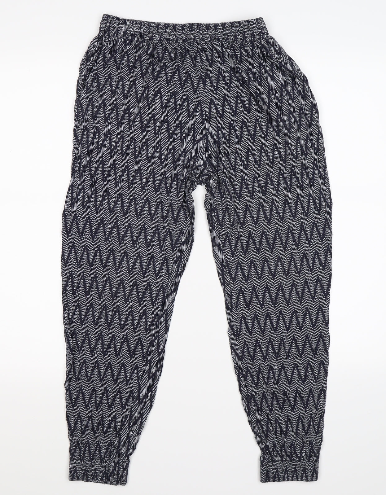 H&M Womens Blue Geometric  Jogger Trousers Size S L23 in