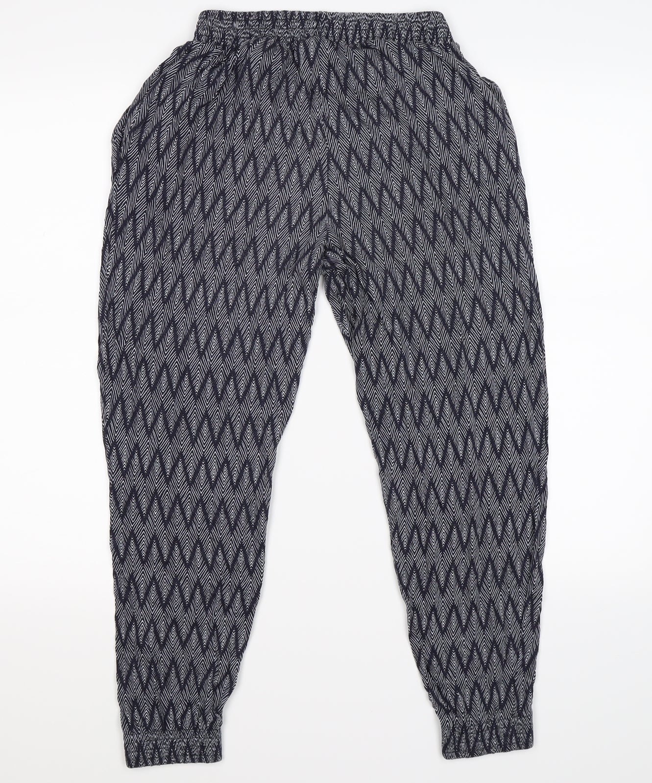 H&M Womens Blue Geometric  Jogger Trousers Size S L23 in