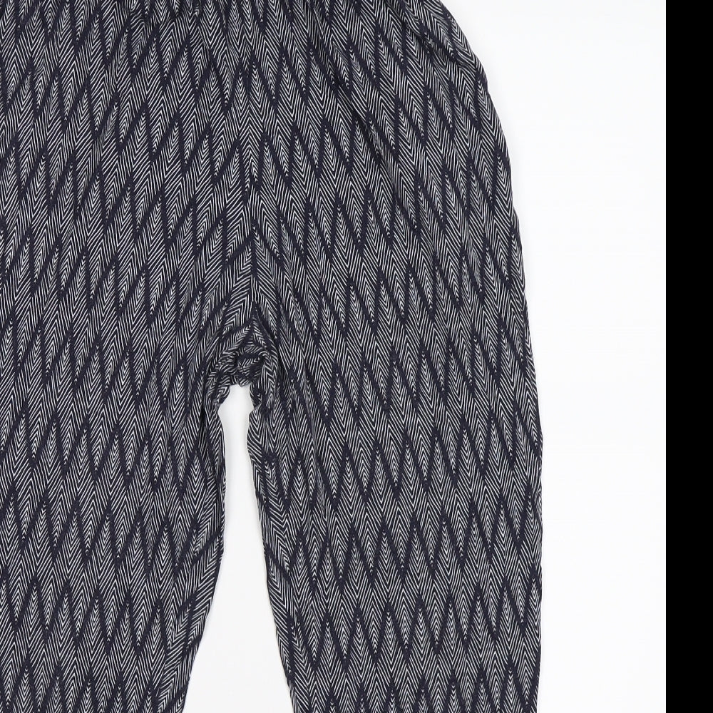 H&M Womens Blue Geometric  Jogger Trousers Size S L23 in