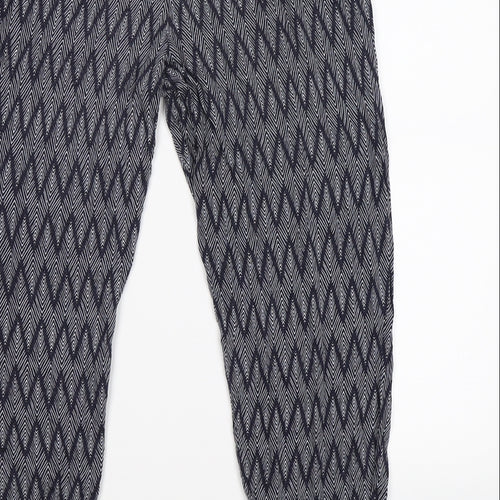 H&M Womens Blue Geometric  Jogger Trousers Size S L23 in