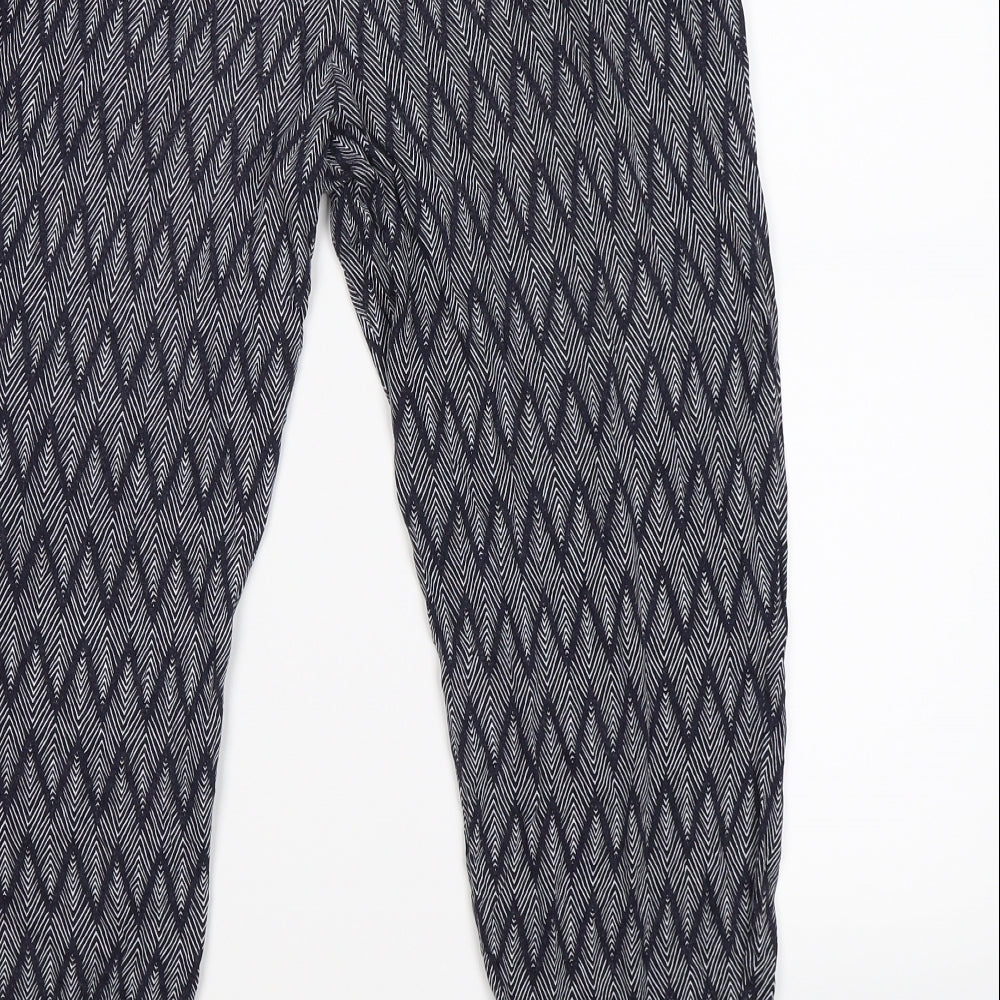 H&M Womens Blue Geometric  Jogger Trousers Size S L23 in