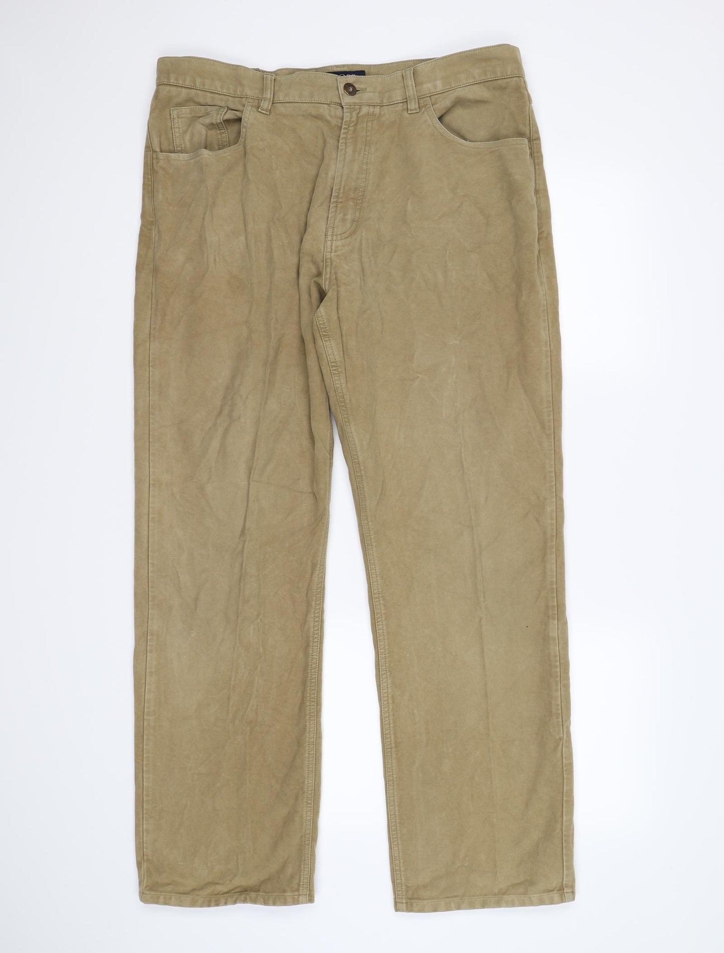 MOSS Mens Beige  Velvet Trousers  Size 38 L31 in