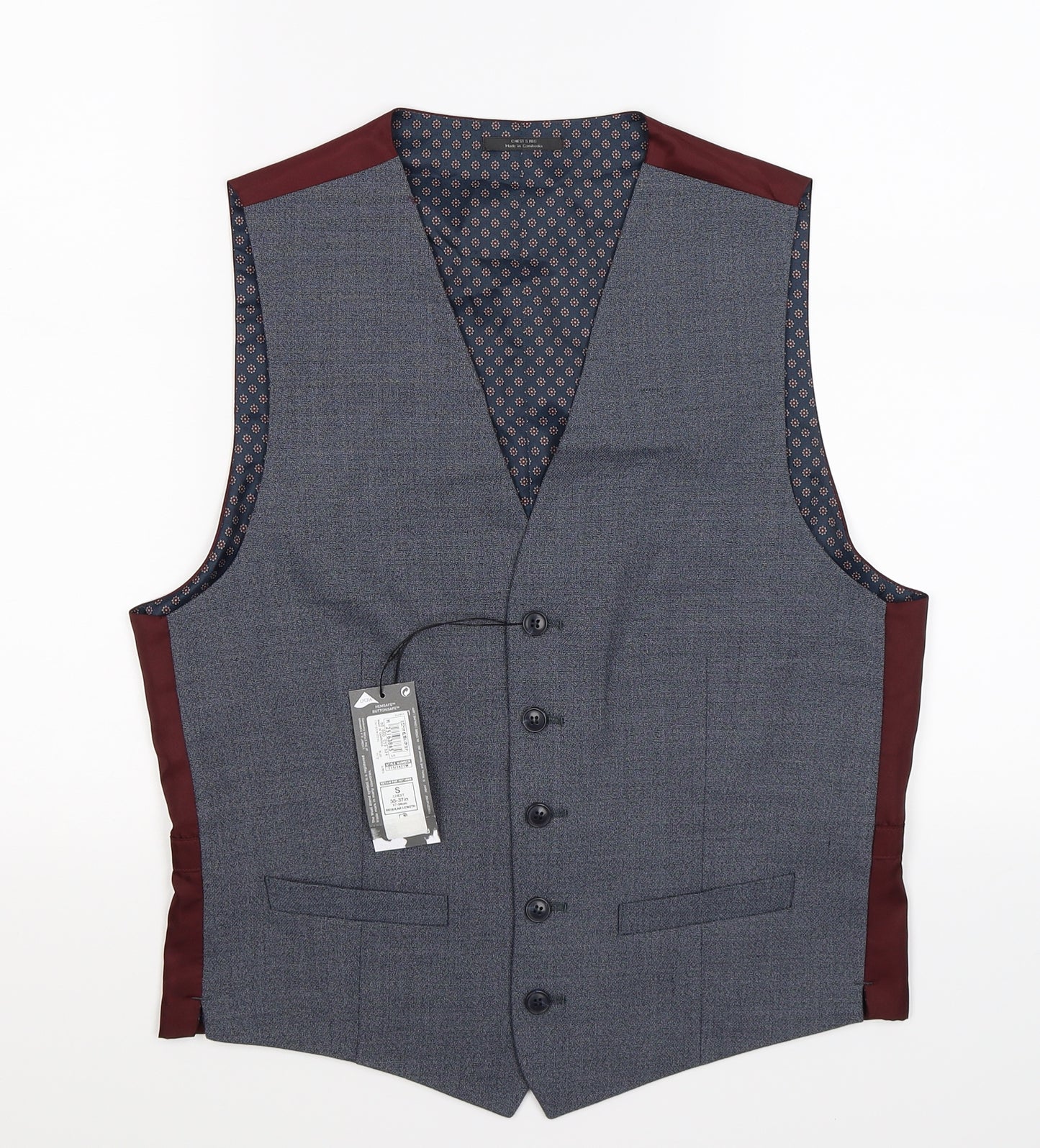 Marks and Spencer Mens Grey   Jacket Suit Waistcoat Size S
