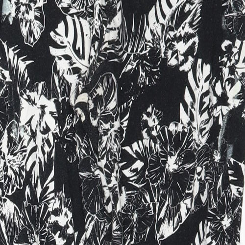 George Womens Black Floral  Trousers  Size 12 L22 in