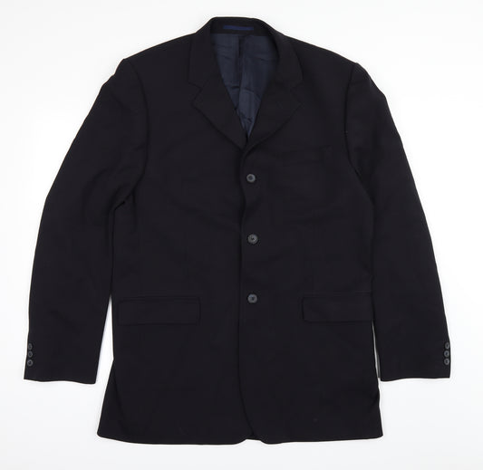 Front view of Preworn men’s blue jacket suit jacket, size 42