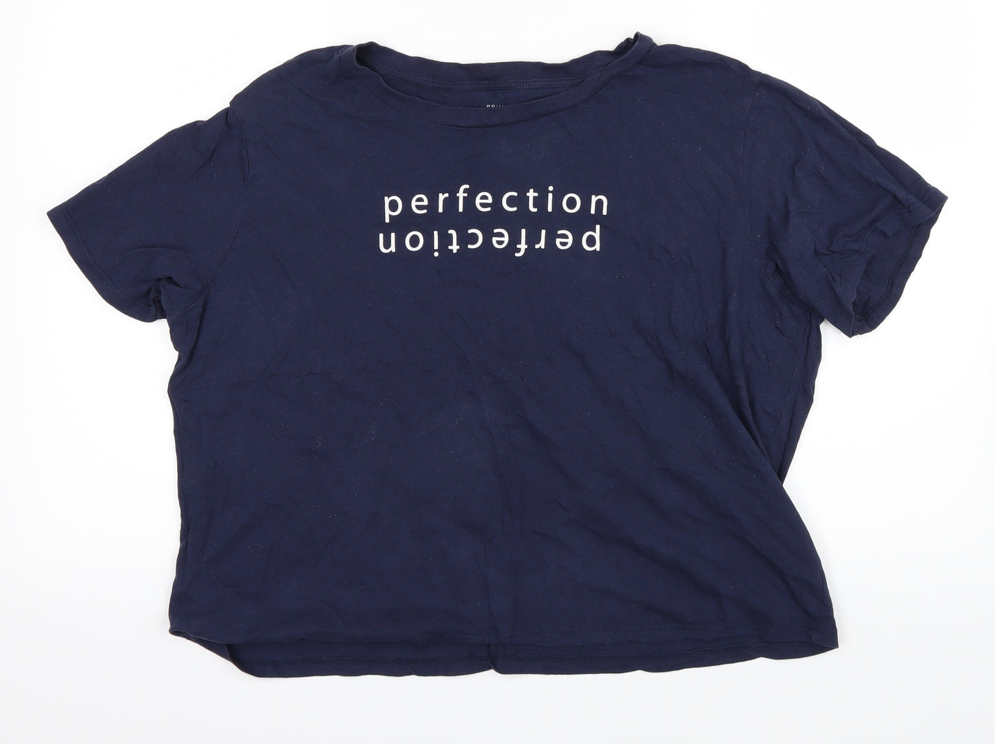 Primark Womens Blue   Cropped T-Shirt Size 18