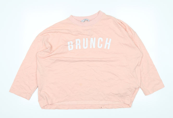 Mango Womens Pink Basic T-Shirt Size S