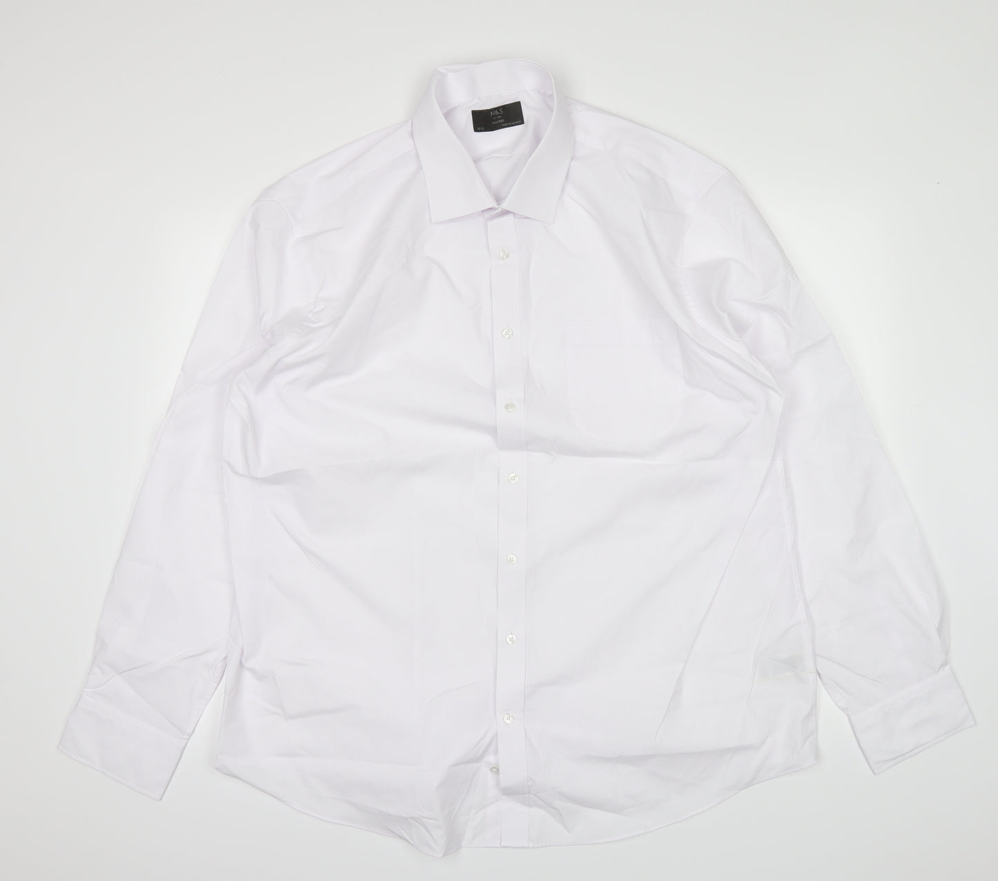 Marks and Spencer Mens White    Dress Shirt Size 18.5