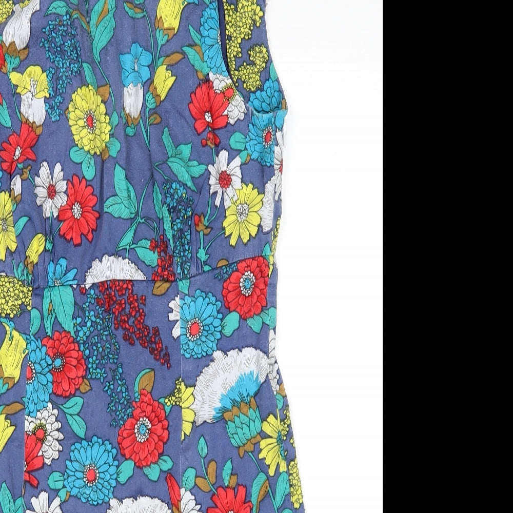 French Connection Womens Blue Floral  Pencil Dress  Size 8