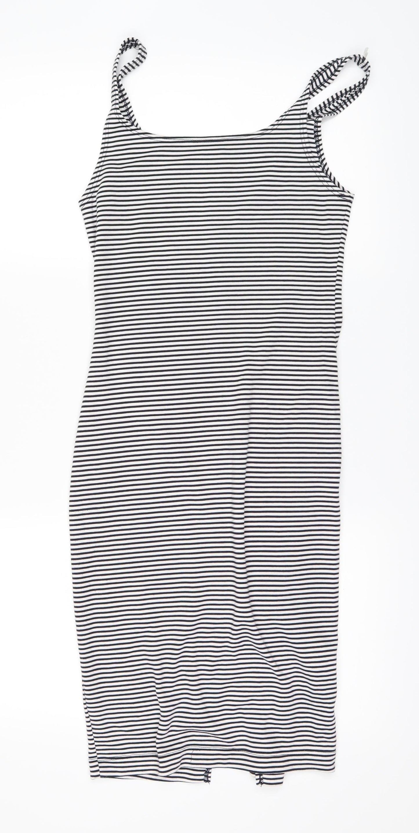 Zara Womens White Striped  Pencil Dress  Size S