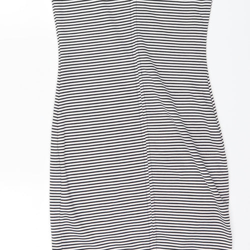 Zara Womens White Striped  Pencil Dress  Size S