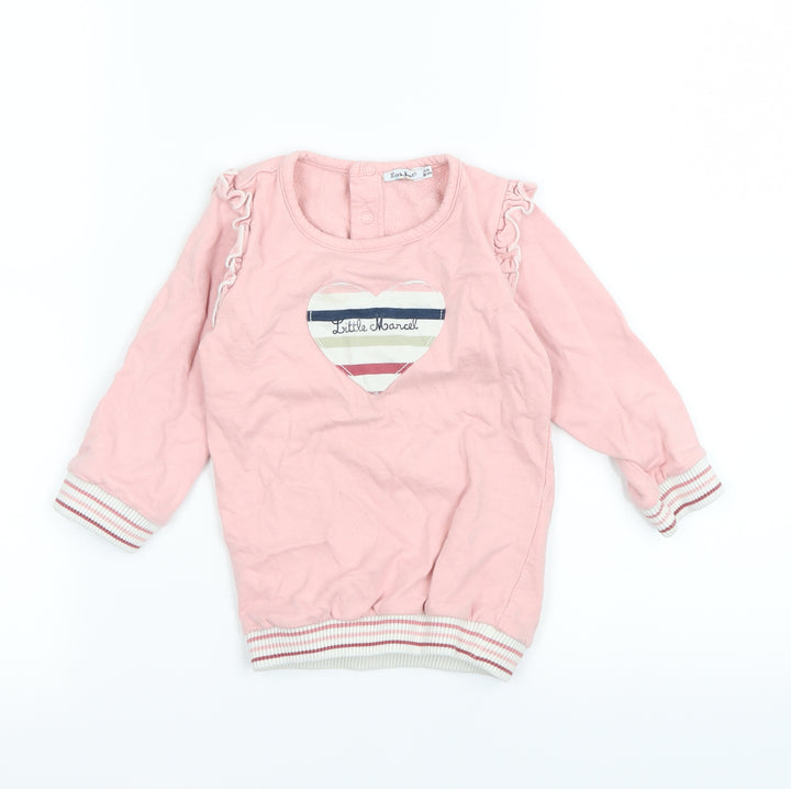 Preworn Girls Pink   Pullover Jumper Size 2 Years