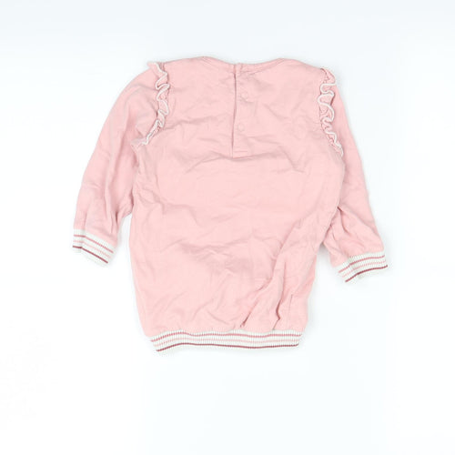 Preworn Girls Pink   Pullover Jumper Size 2 Years