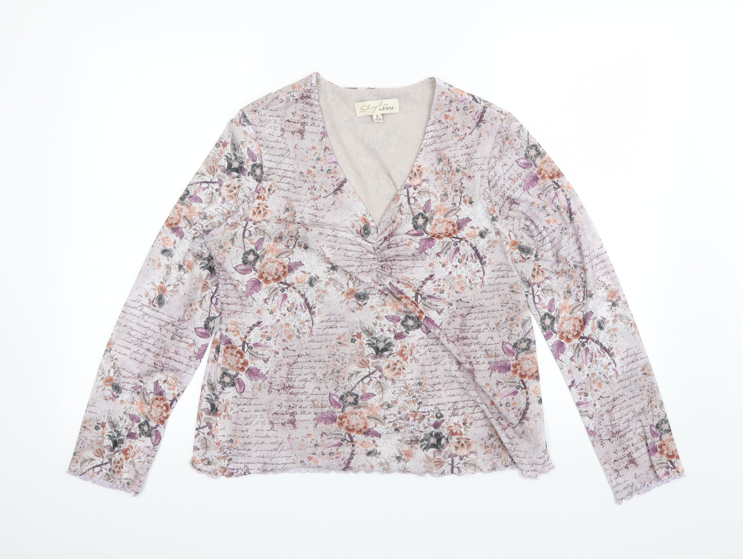 EWM Womens Pink Floral  Basic Blouse Size 18