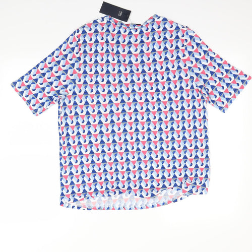 M&S  Womens Multicoloured Geometric  Basic T-Shirt Size 18