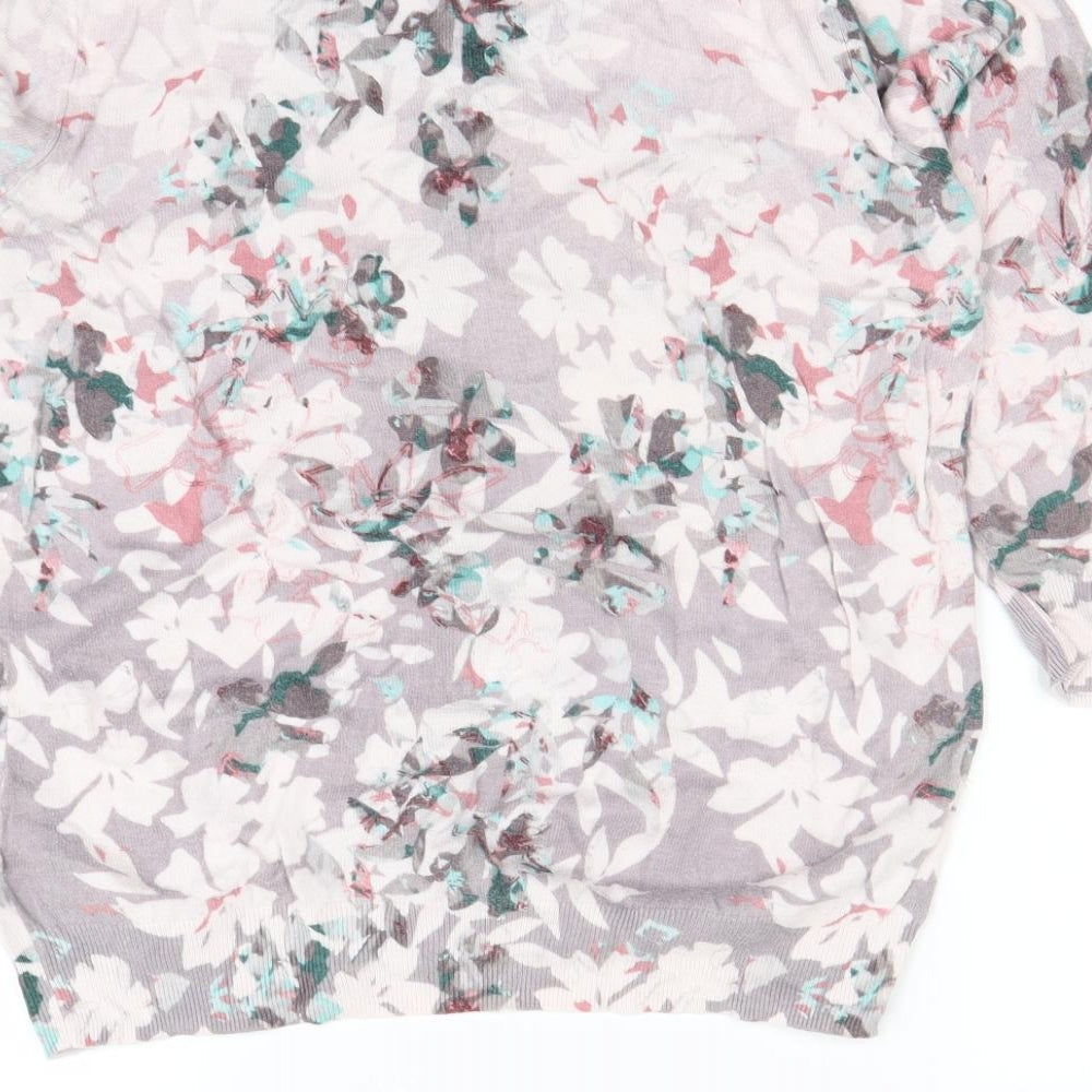 peruna Womens Pink Floral  Cardigan Jumper Size 14