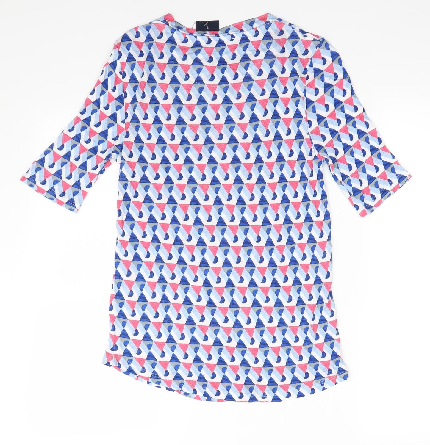 M&S  Womens Multicoloured Geometric  Basic T-Shirt Size 10