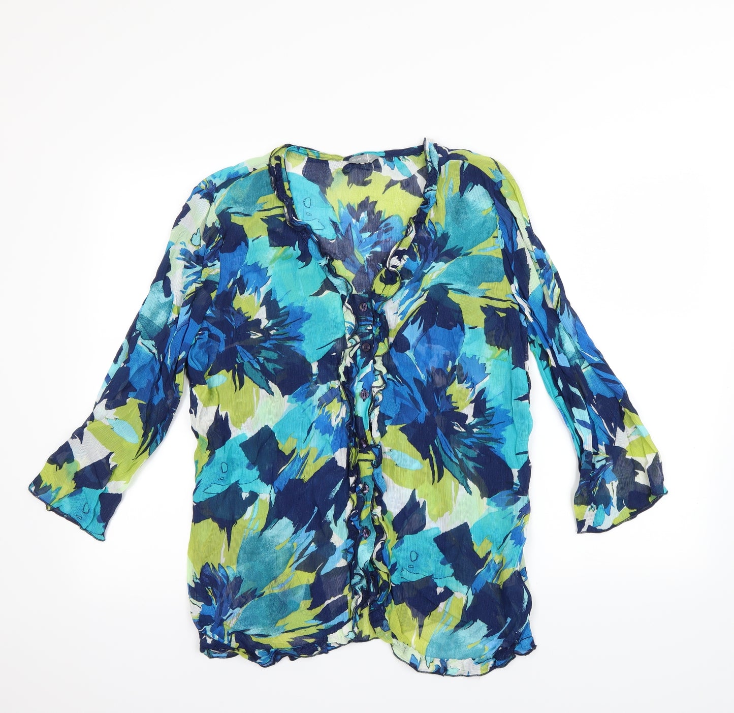 Per Una Womens Multicoloured Floral  Basic Button-Up Size 14