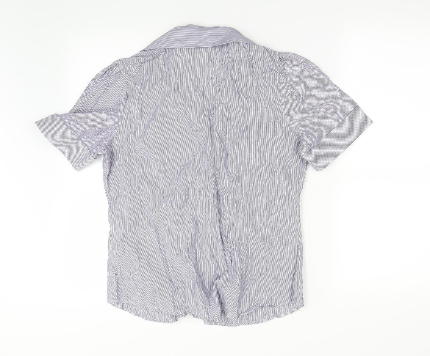 M&S  Womens Blue Check  Basic Button-Up Size 12