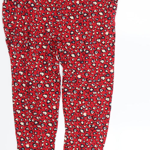 South  Womens Red Animal Print  Bloomer Trousers Size 10 L25 in